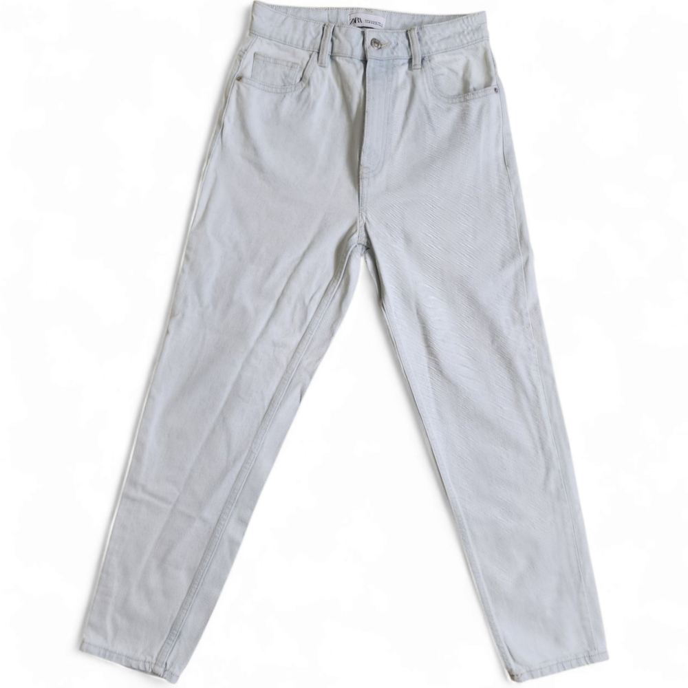 ZARA High Waisted Light Wash Denim Jeans Women's Size 25 Ankle